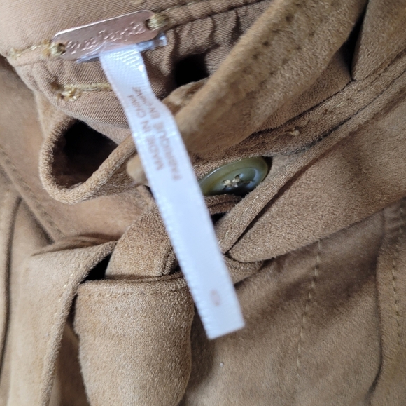 Free People Nightfall Faux Suede Paperbag Pants Camel Brown 0 Boho Streetwear - Picture 8 of 10